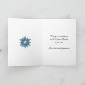 75th birthday in teal with flowers and butterfly card (Inside)