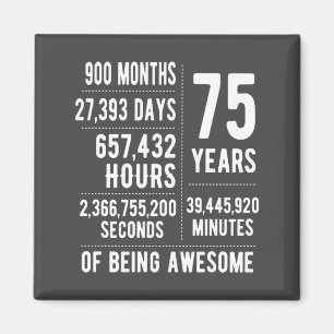 75th Birthday Men Women Funny 75 Years Old  Magnet