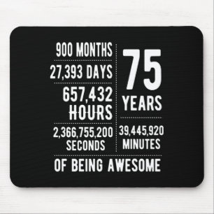 75th Birthday Men Women Funny 75 Years Old  Mouse Pad