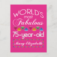 75th Birthday Most Fabulous Colourful Gems Pink