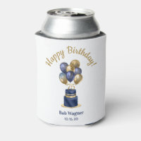 75th Birthday Navy Blue Balloon Cake