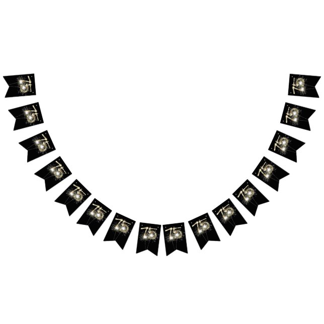 75th Birthday Or Anniversary Party  Bunting Flags (All)