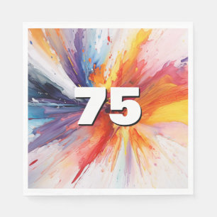 75th Birthday Paint Blast  Napkin