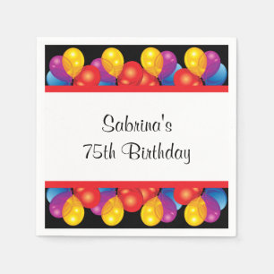 75th Birthday Party DIY Text Napkin