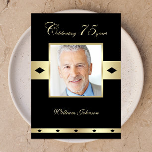 75th Birthday Party Invitation Photo 75th