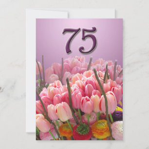 75th Birthday Party Invitation - Tulips
