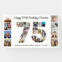 75th Birthday Party Number 75 Photo Collage