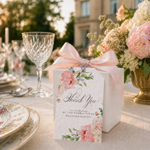 75th Birthday Party Pink Floral Custom Favour Tags