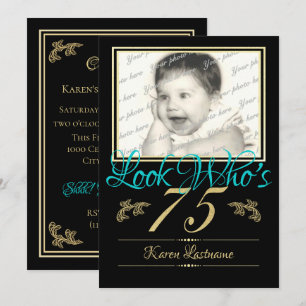 75th Birthday Party with Photo Invitation