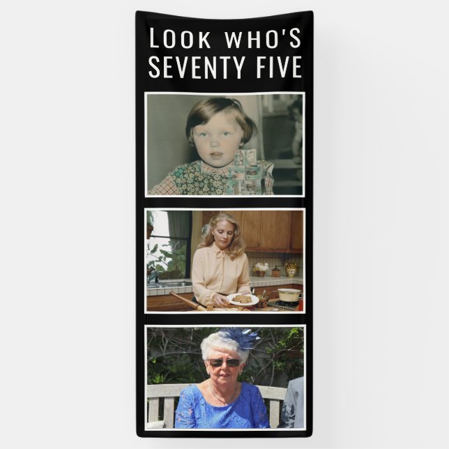 75th Birthday Photo Banner (Vertical)