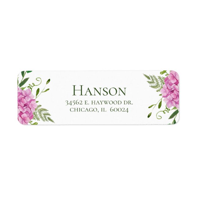 75th Birthday Pink Hydrangeas Adresse de retour (Devant)
