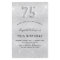 75th birthday silver glitter budget invitation