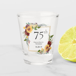 75th Birthday Sunflowers Shot Glass