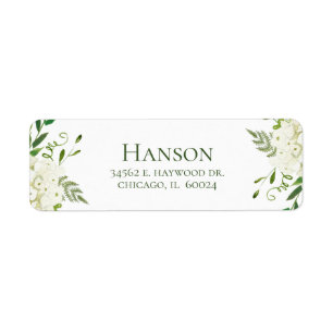 75th Birthday White Hydrangeas Adresse de retour