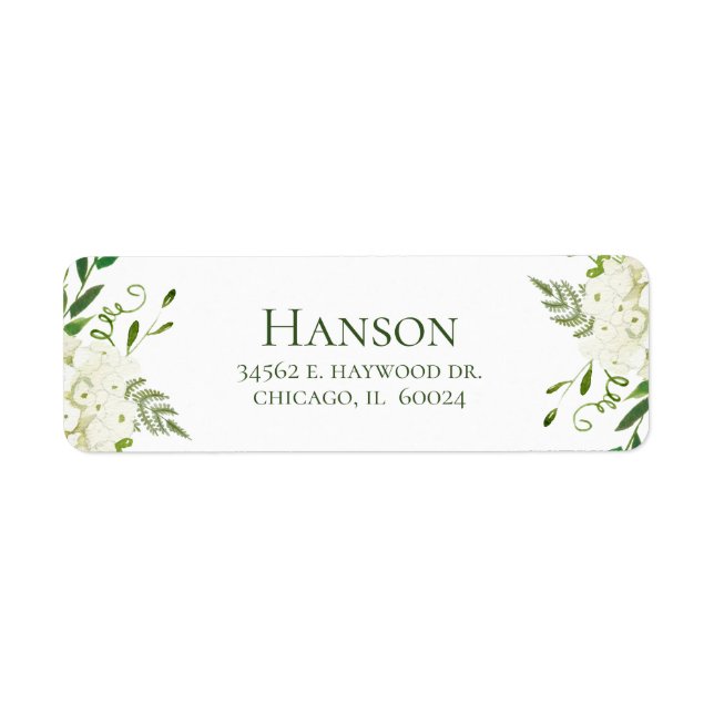 75th Birthday White Hydrangeas Adresse de retour (Devant)