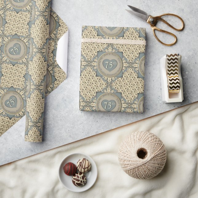75th Diamond Anniversary Wrapping Paper (Crafts)