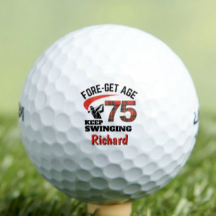 75th Gift for Co-Worker – 70 Years Red Plaid Gift Golf Balls