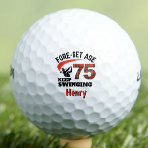 75th Golf Gift for Granddad – Keep Swinging 75th Balls