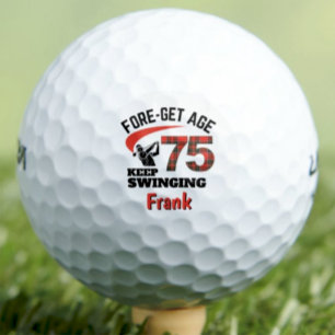 75th Golf Gift for Uncle – FORE-get Age Red Plaid Balls