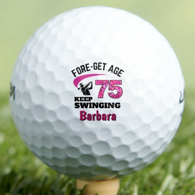 75th Golfer Gift for CoWorker Keep Swinging Custom Golf Balls (Creator Uploaded)