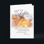 75th Jubilee Religious Life, Nun, Cross Candle Card<br><div class="desc">Celebrate 75 year of religious profession with this beautiful cross and candle jubilee card. 75 years of loving and devoted service is truly an event to be shared and wished blessings.</div>