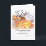 75th Jubilee Religious Life, Nun, Cross Candle Card<br><div class="desc">Celebrate 75 year of religious profession with this beautiful cross and candle jubilee card. 75 years of loving and devoted service is truly an event to be shared and wished blessings.</div>