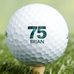 75th Plaid Gift for Neighbour - 75 and Legendary Golf Balls