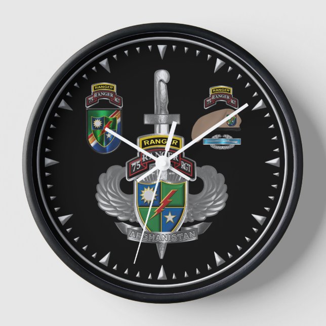75th Ranger Regiment Afghanistan Veteran Clock (Front)