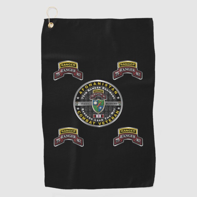 75th Ranger Regiment Afghanistan Veteran  Golf Towel (Front)