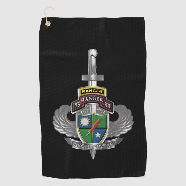 75th Ranger Regiment Afghanistan Veteran Golf Towel (Front)