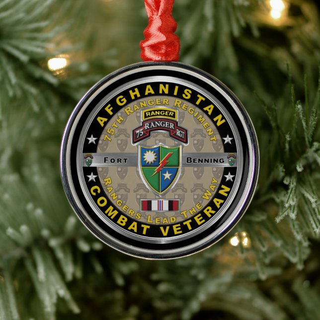 75th Ranger Regiment Afghanistan Veteran Metal Ornament (Tree)