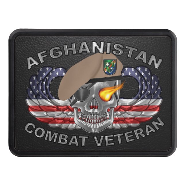 75th Ranger Regiment Afghanistan Veteran Trailer Hitch Cover (Front)