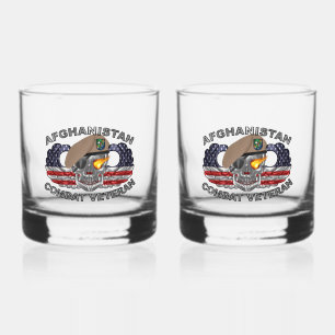 75th Ranger Regiment Afghanistan Veteran Whiskey Glass