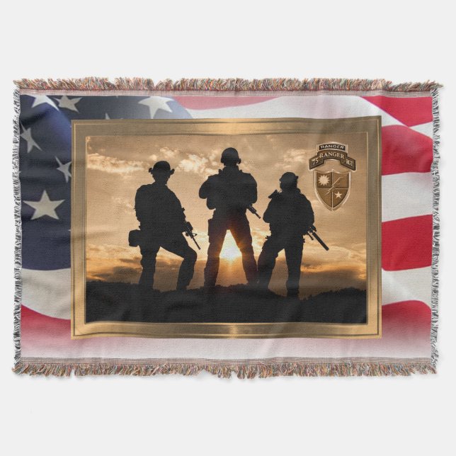 75th Ranger Regiment “Awesome Rangers” Throw Blanket (Front)