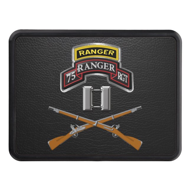 75th Ranger Regiment Captain Trailer Hitch Cover (Front)