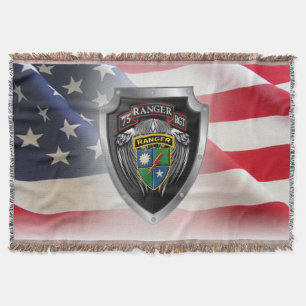 75th Ranger Regiment Customized Shield Throw Blanket