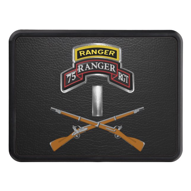 75th Ranger Regiment First Lieutenant  Trailer Hitch Cover (Front)