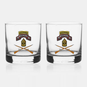 75th Ranger Regiment First Sergeant Whiskey Glass