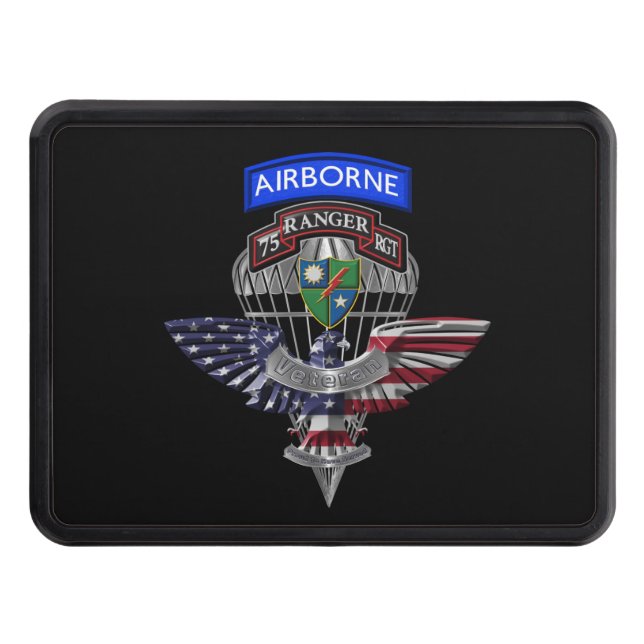 75th Ranger Regiment “Rangers Lead The Way” Hitch  Trailer Hitch Cover (Front)