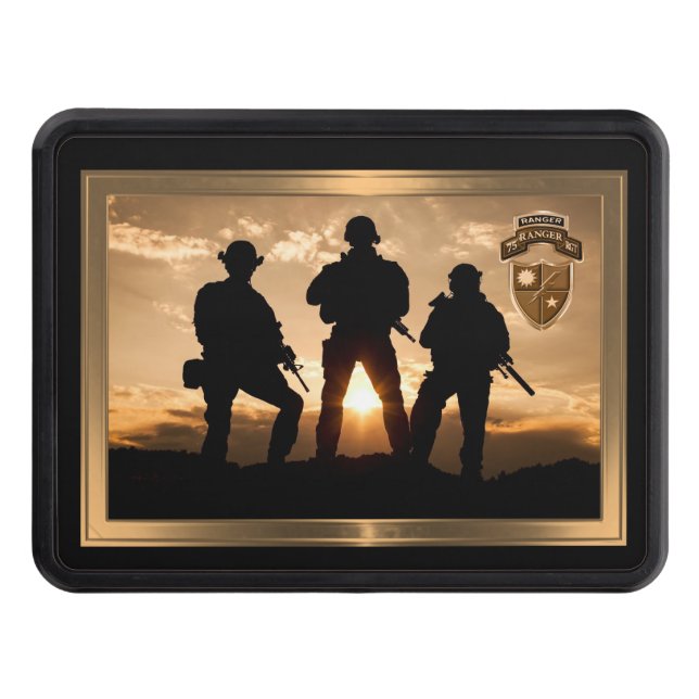 75th Ranger Regiment “Rangers Lead The Way” Hitch  Trailer Hitch Cover (Front)