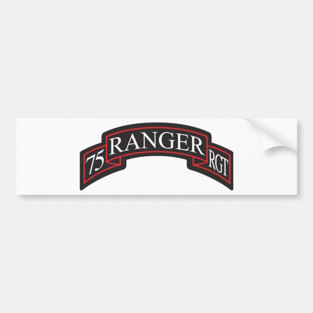 75th Ranger Regiment Scroll Bumper Sticker (Front)