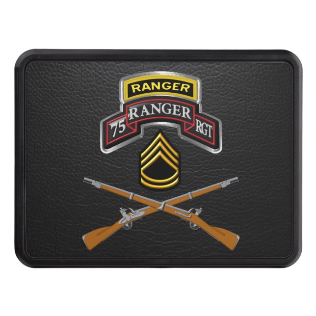 75th Ranger Regiment Sergeant First Class Trailer Hitch Cover (Front)