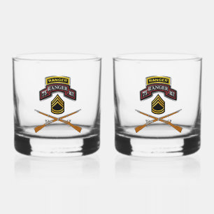 75th Ranger Regiment Sergeant First Class Whiskey Glass