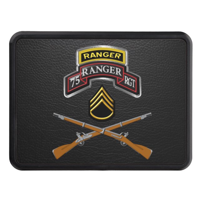 75th Ranger Regiment Staff Sergeant Trailer Hitch Cover (Front)