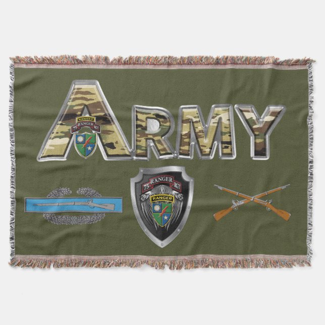 75th Ranger Regiment  Throw Blanket (Front)