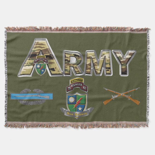 75th Ranger Regiment  Throw Blanket (Front)