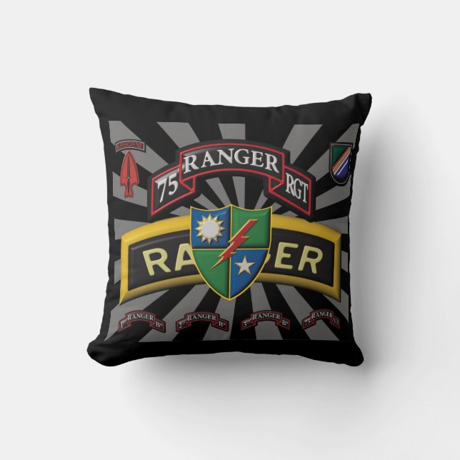 75th Ranger Regiment Throw Pillow (Front)