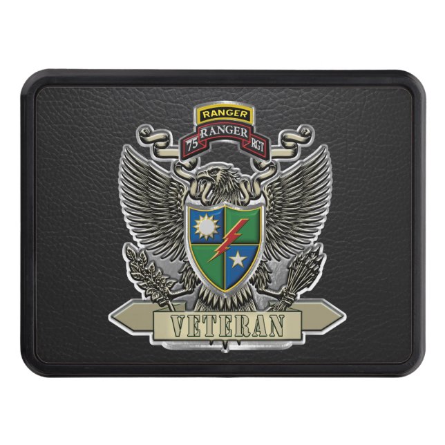 75th Ranger Regiment Veteran Trailer Hitch Cover (Front)