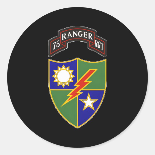 75Th Ranger Regit Classic Round Sticker (Front)