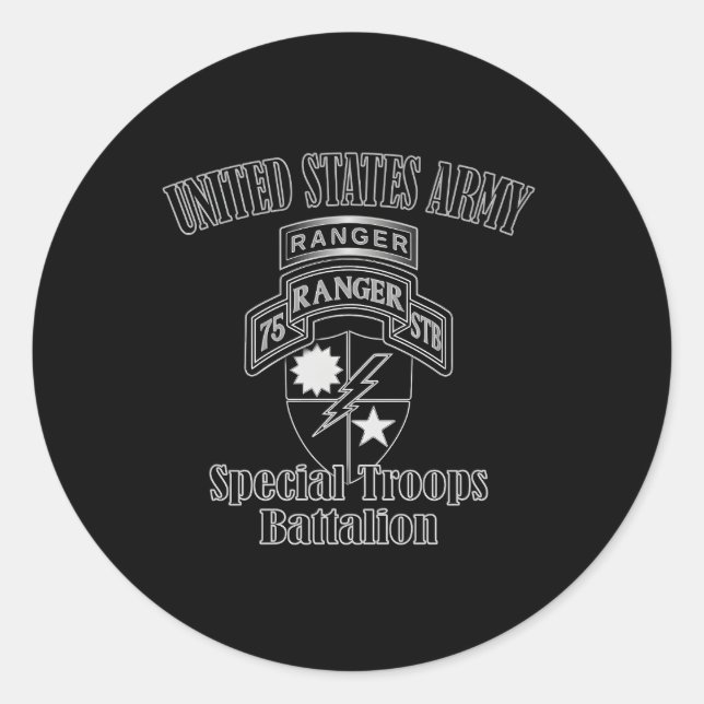 75Th Ranger Regit Special Troops Battalion Back Classic Round Sticker (Front)